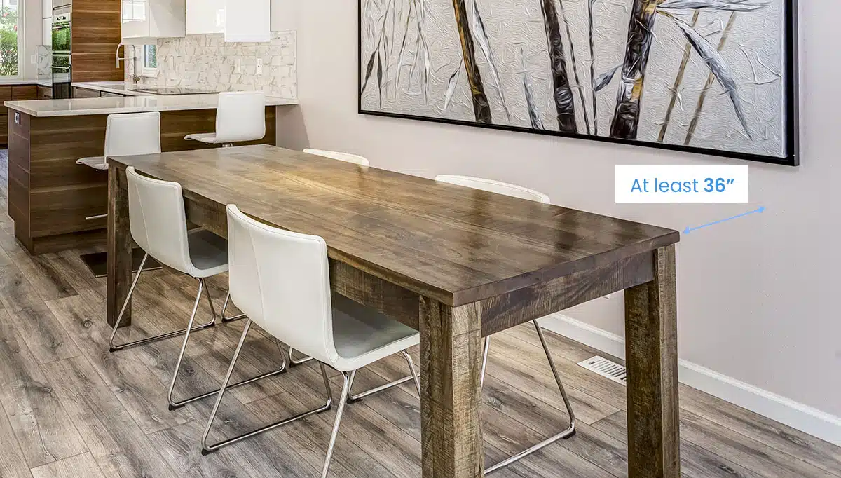 Dining table placement allowance