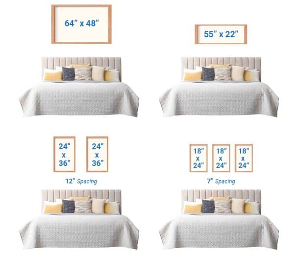 How To Choose Art Size Above The Bed (Best Frame Sizes to Use)