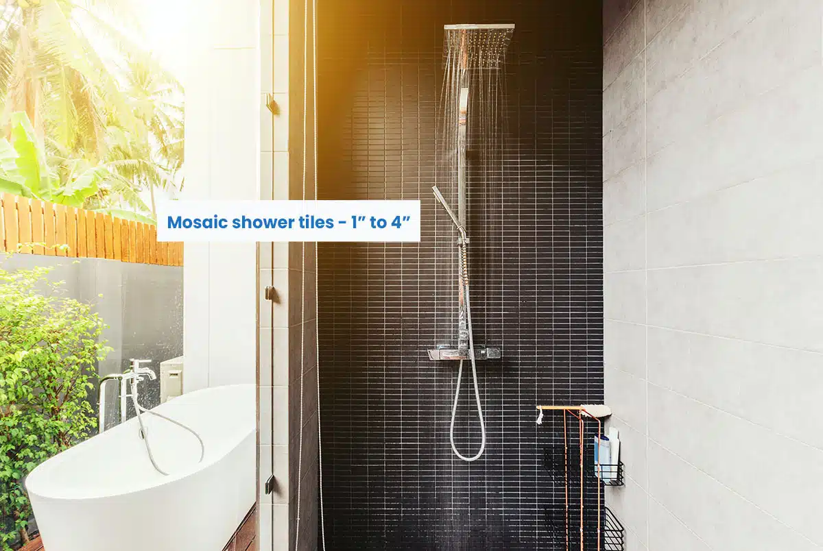 Mosaic tile size for small shower