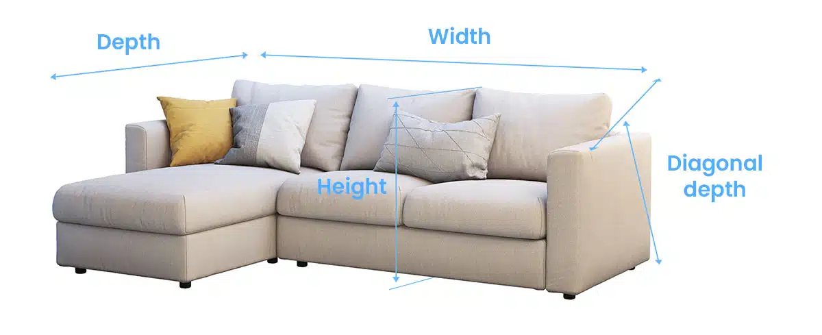 Sectional sofa furniture measurement