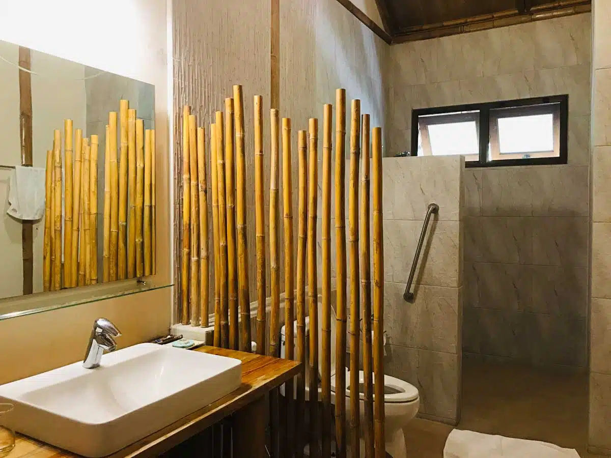 bamboo panels inside bathroom