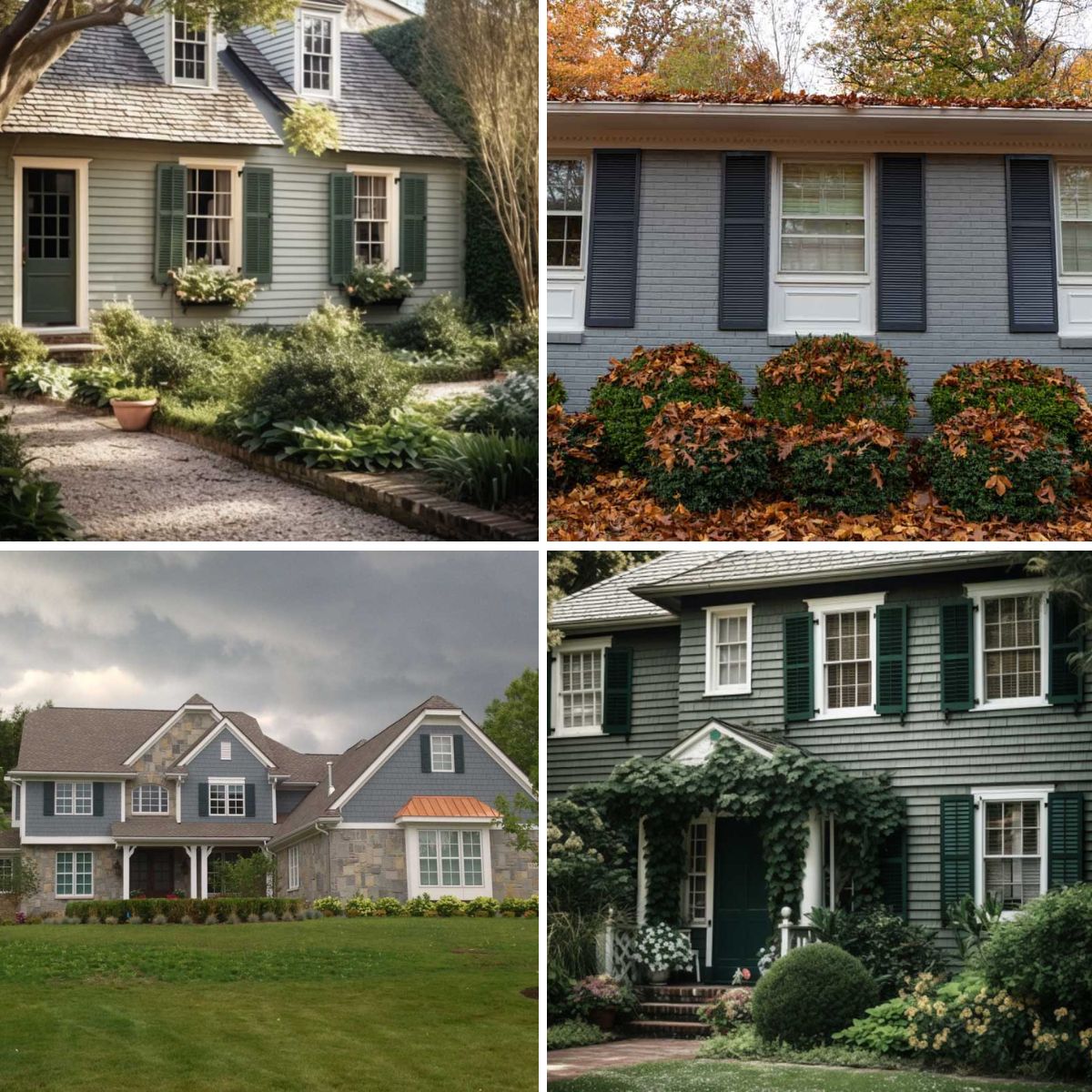 different shutter colors for gray houses