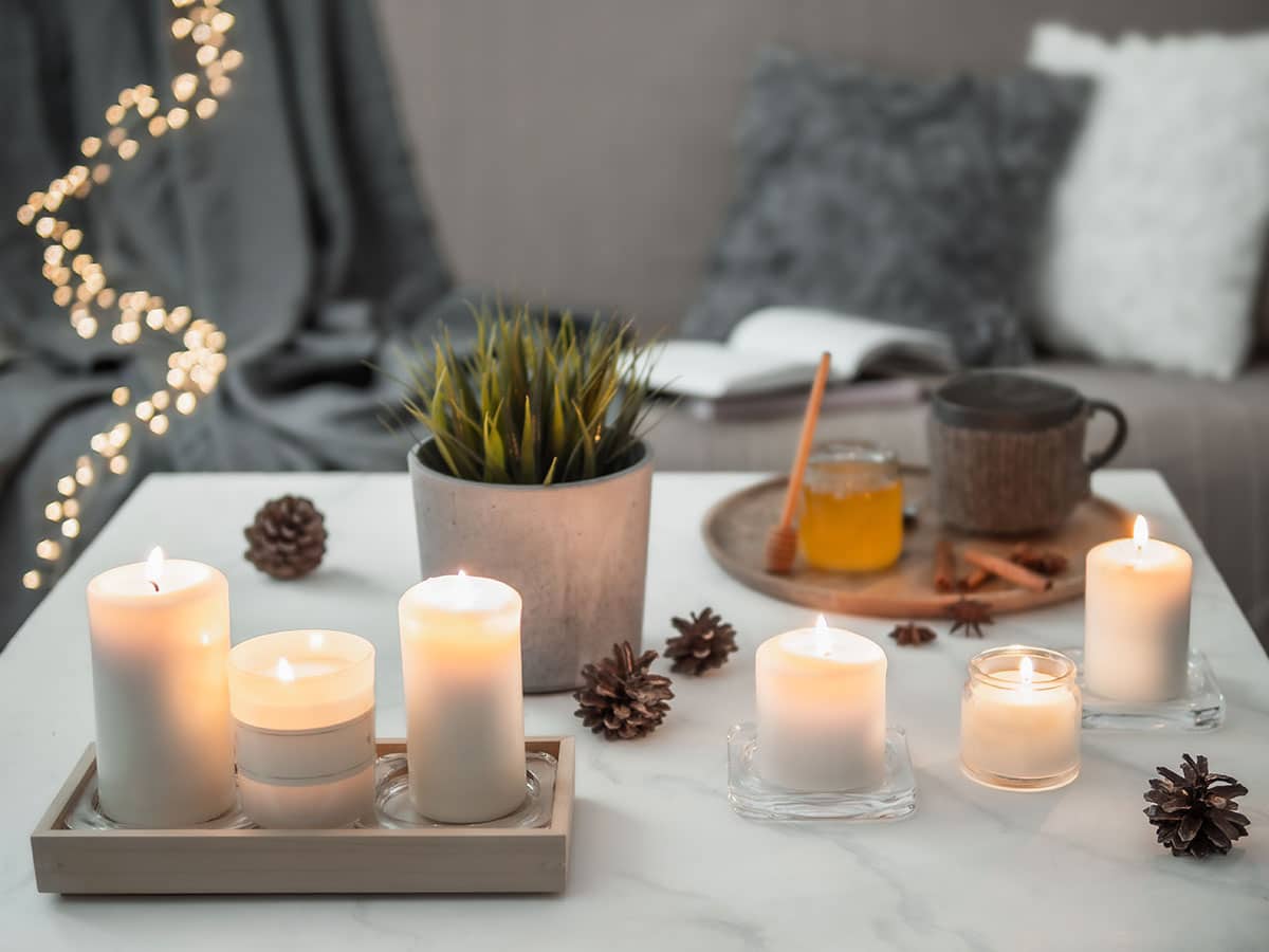 Different types of candles and sizes