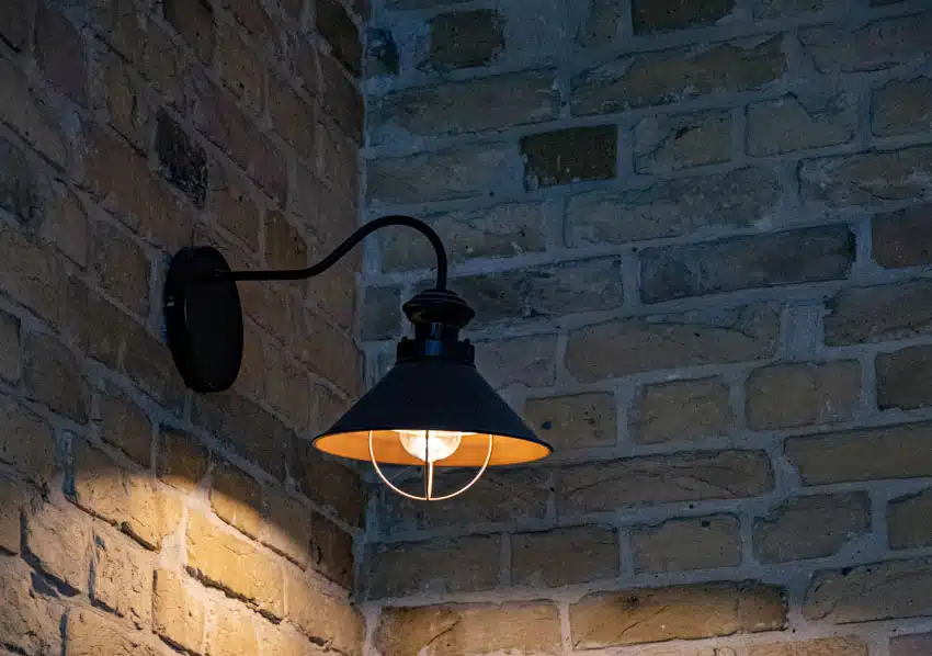 light on brick wall