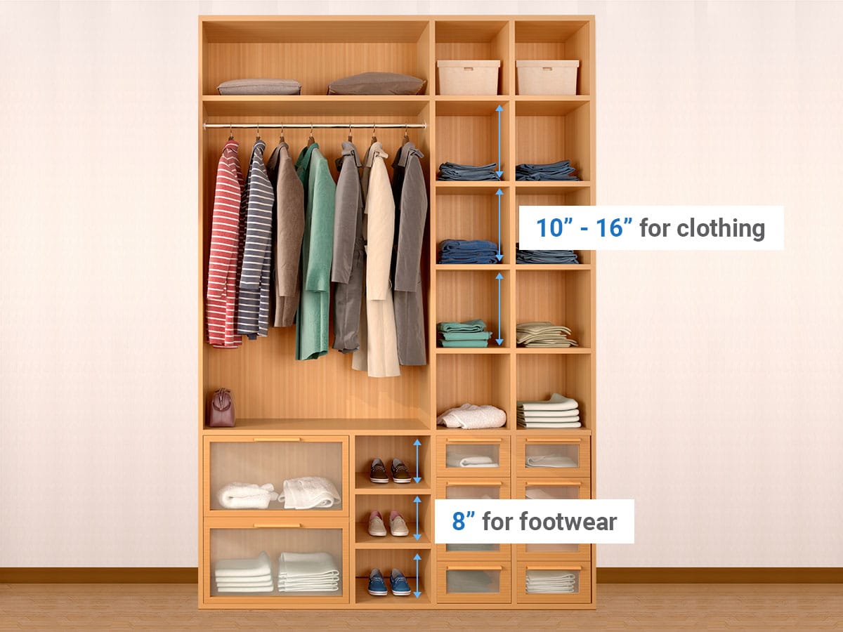 Wardrobe shelf height