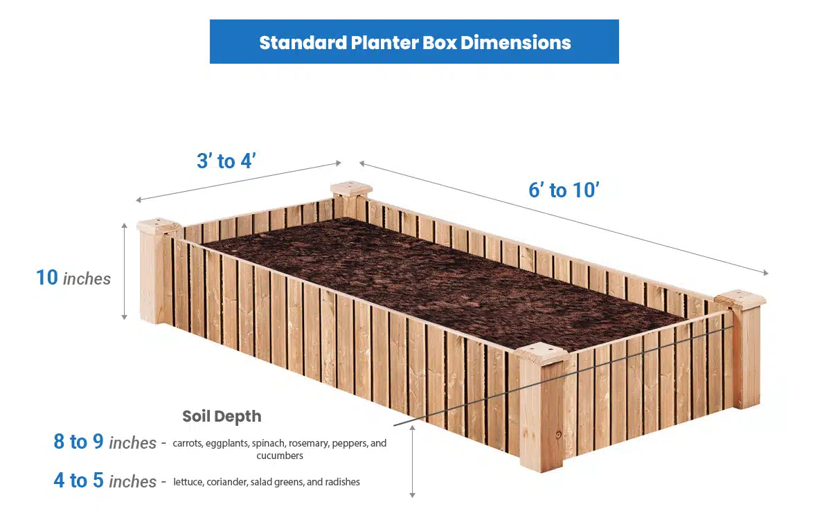 Standard planter dimensions