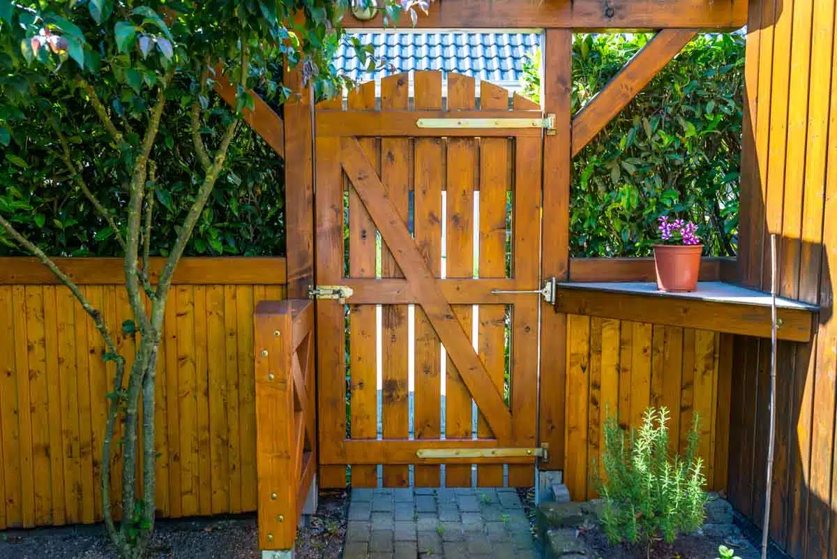 fence gate made of wood with latch