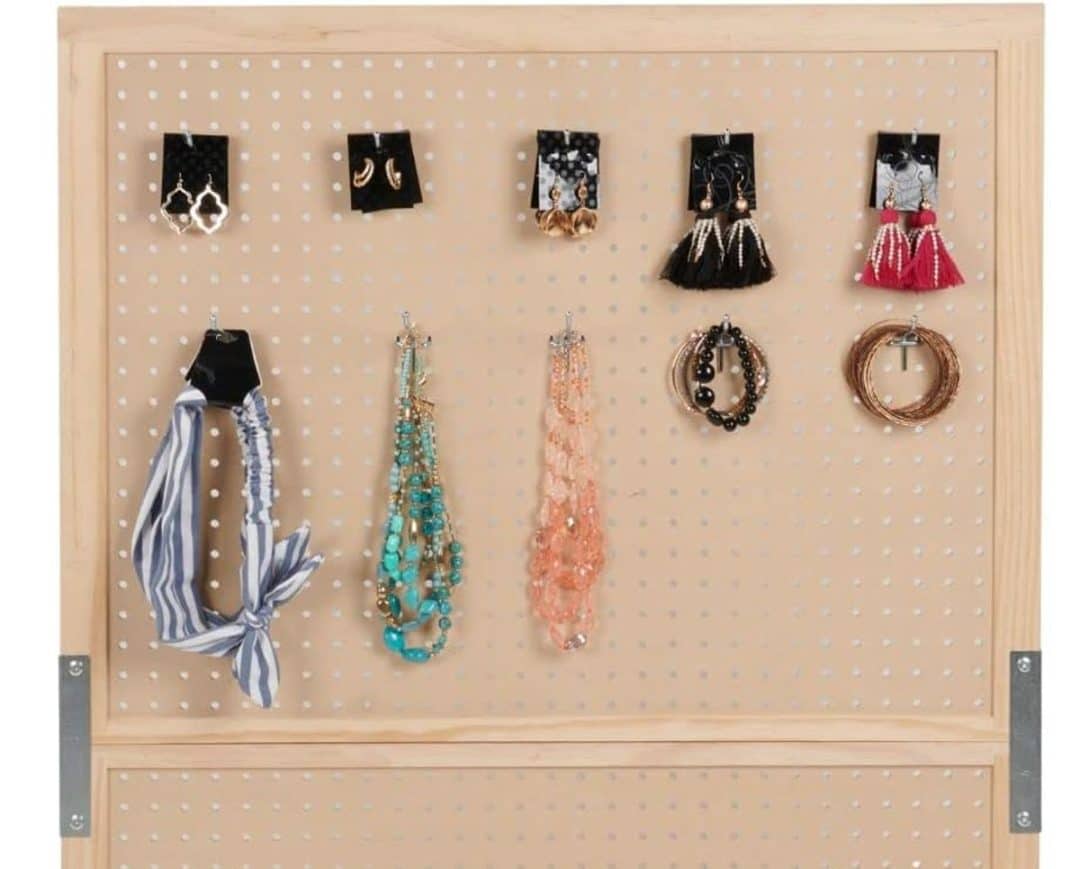 29 Creative Pegboard Ideas For Different Rooms In The House   Jewelry Pegboard Amz 1 1080x869 