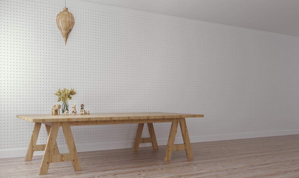 pegboard accent wall
