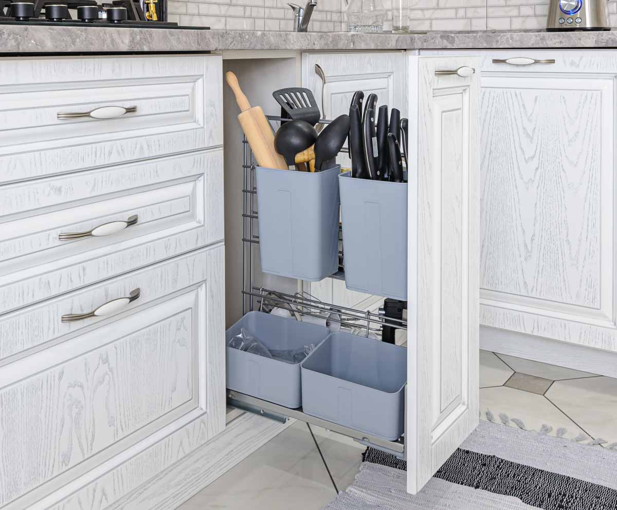 pull out drawer inside kitchen