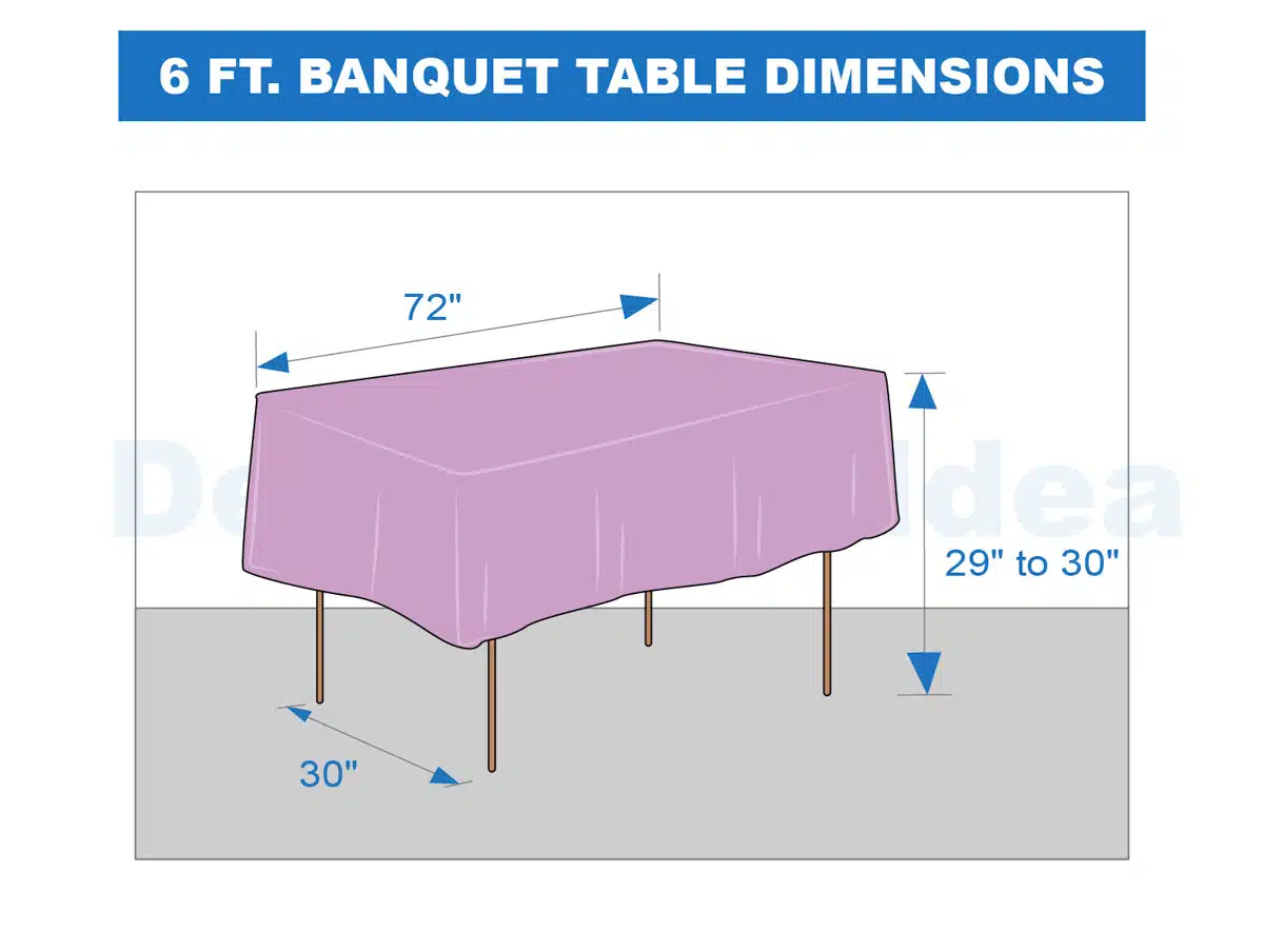 6 ft. table measurements