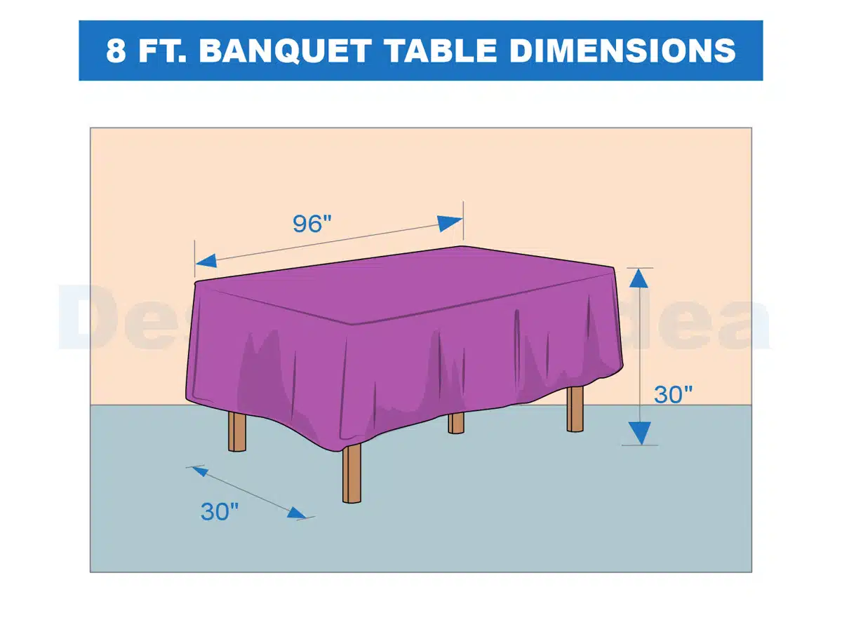 8 ft. table dimensions