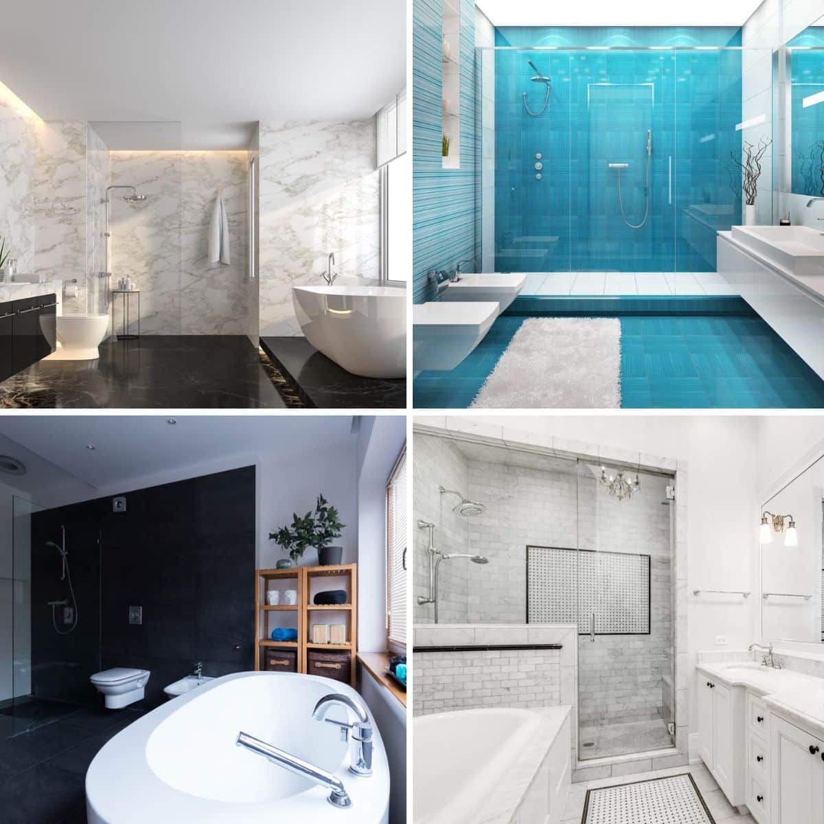 bathroom designs with groutless shower walls