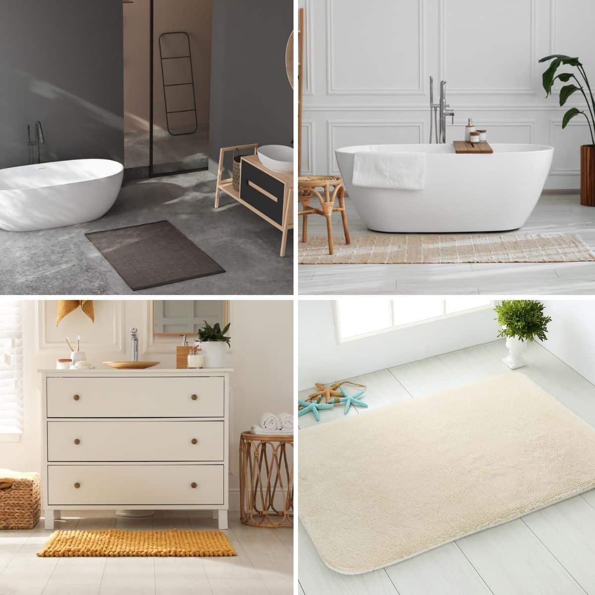 different rug materials for bathrooms