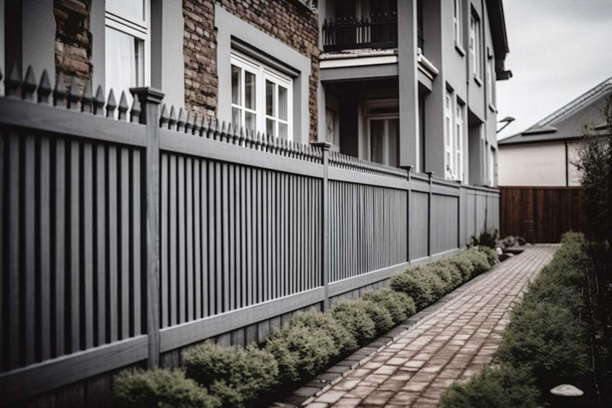 gray fence in front of house