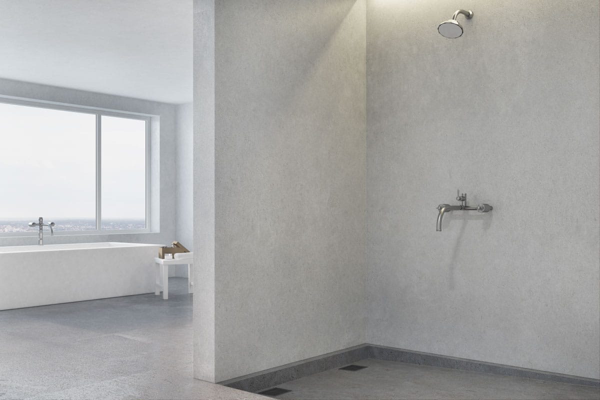 minimalist shower with windows