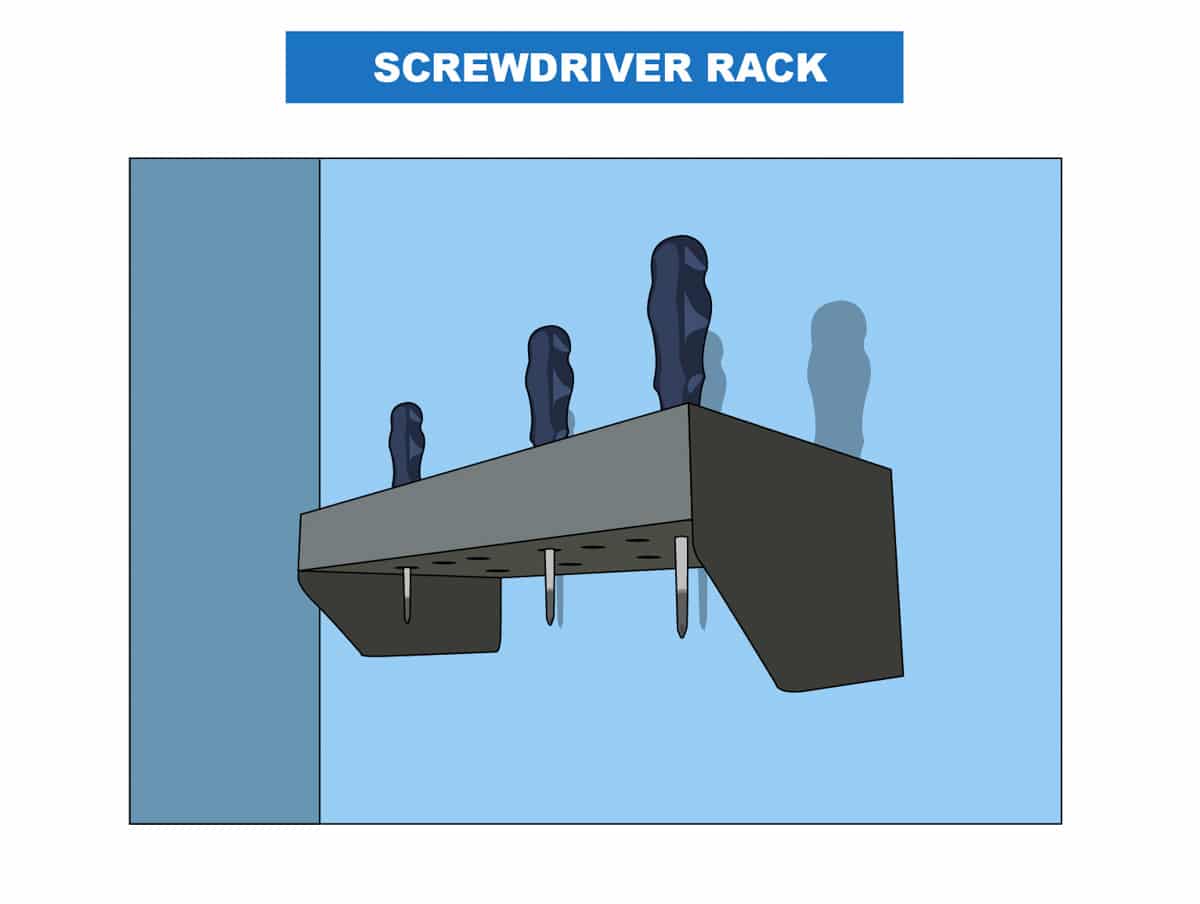 Screwdriver Storage Ramp 15 Garage Slatwall Ideas & Accessories For Tools & More