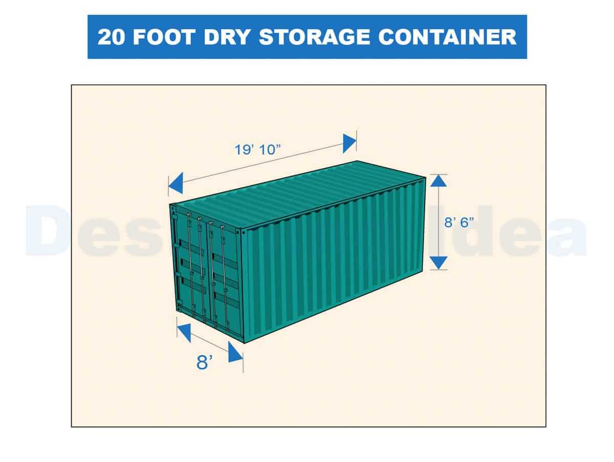 20 foot dry storage container