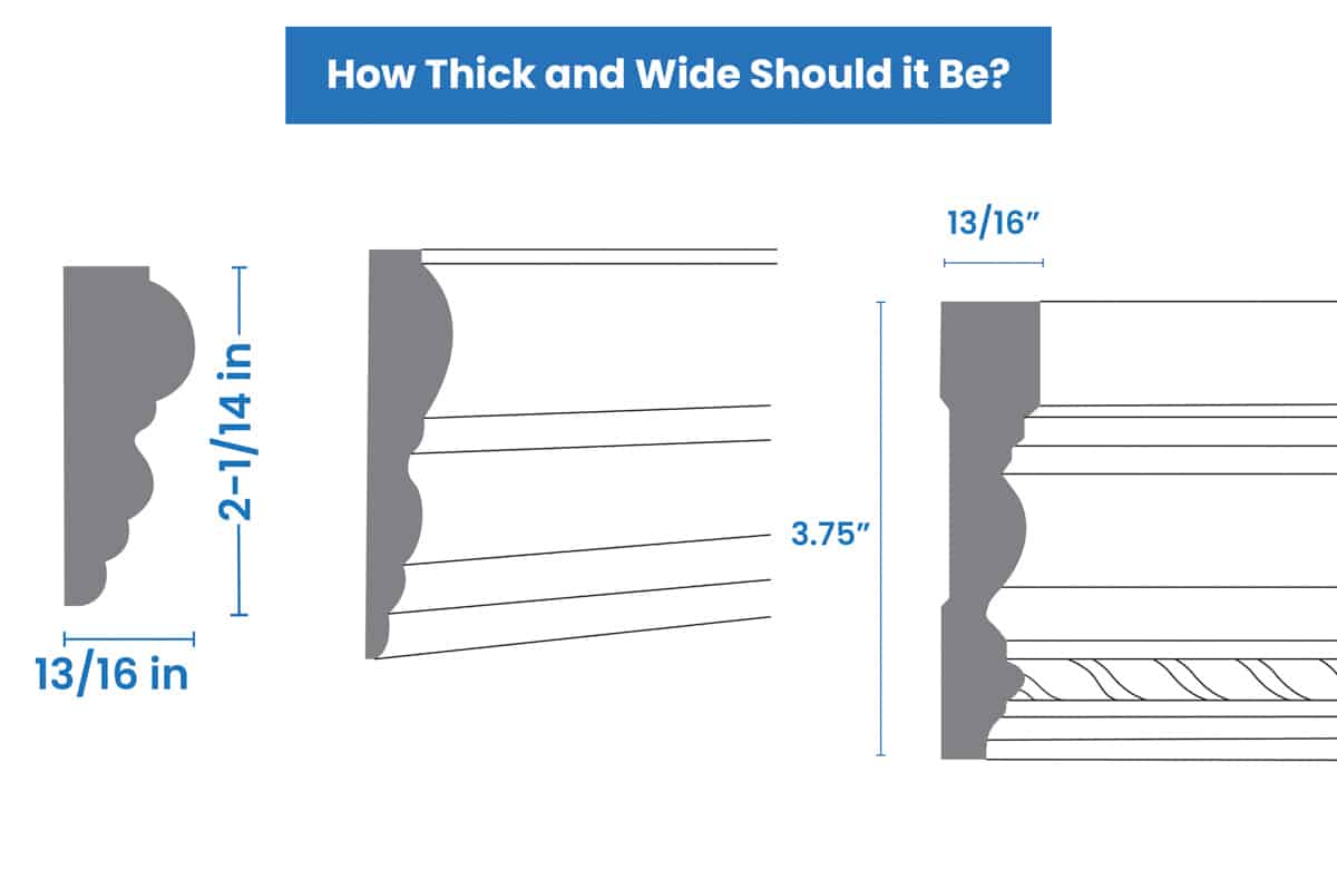 thick and wide chair rail molding