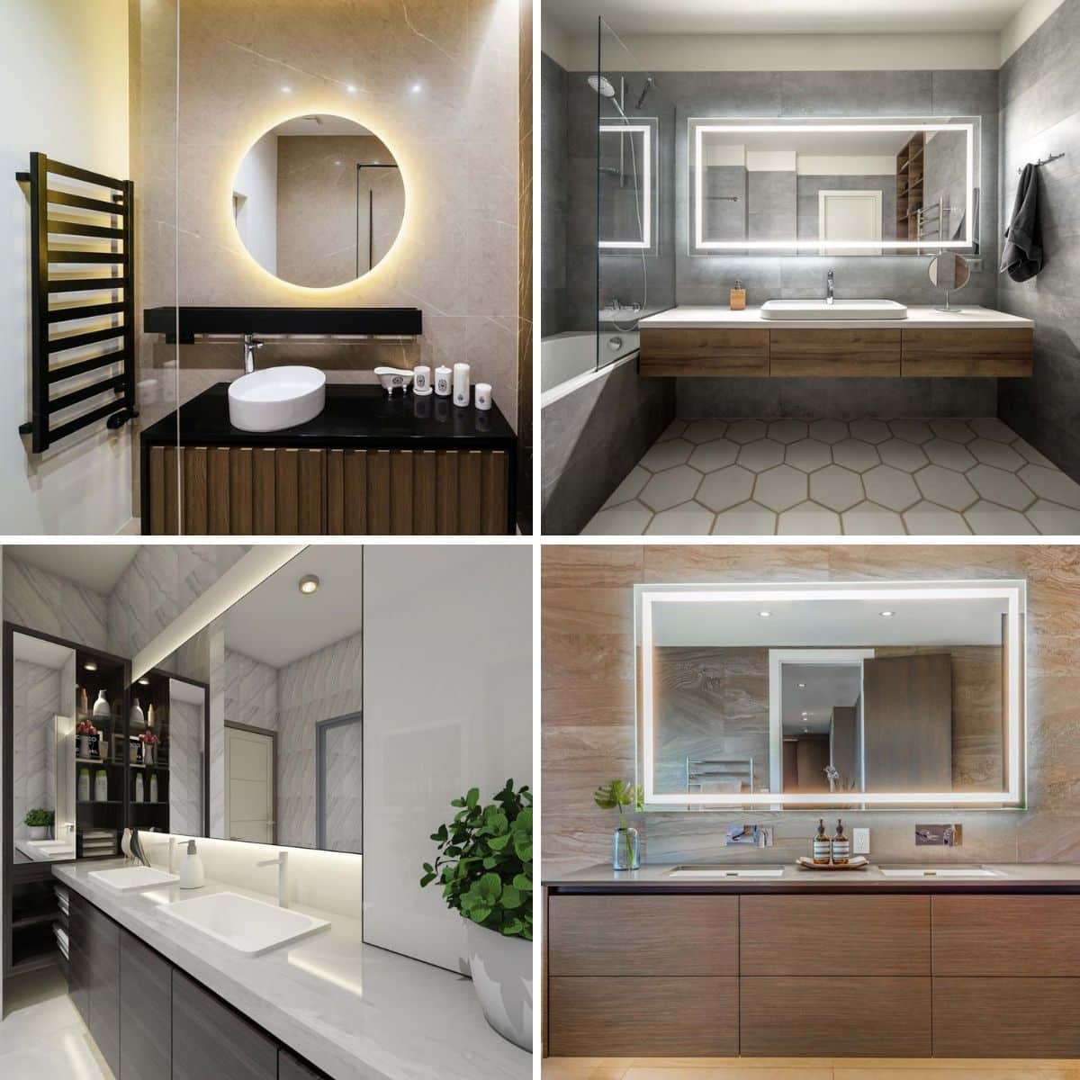bathroom designs with lighted mirror