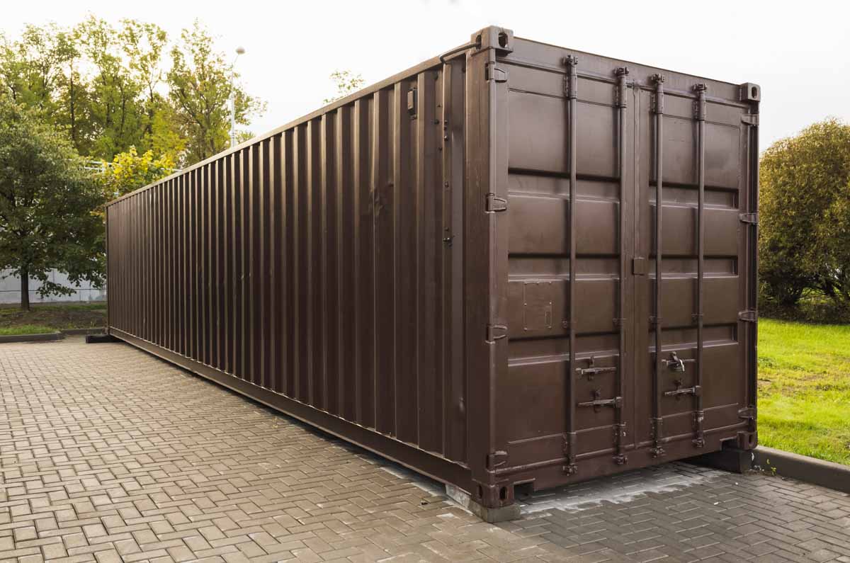 brown shipping container