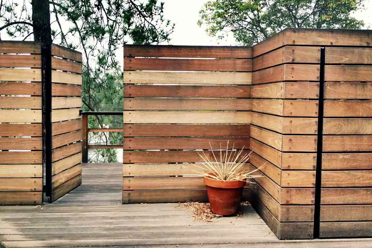 cedar wood shower wall