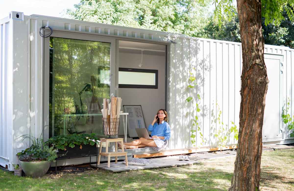 container house in backyard