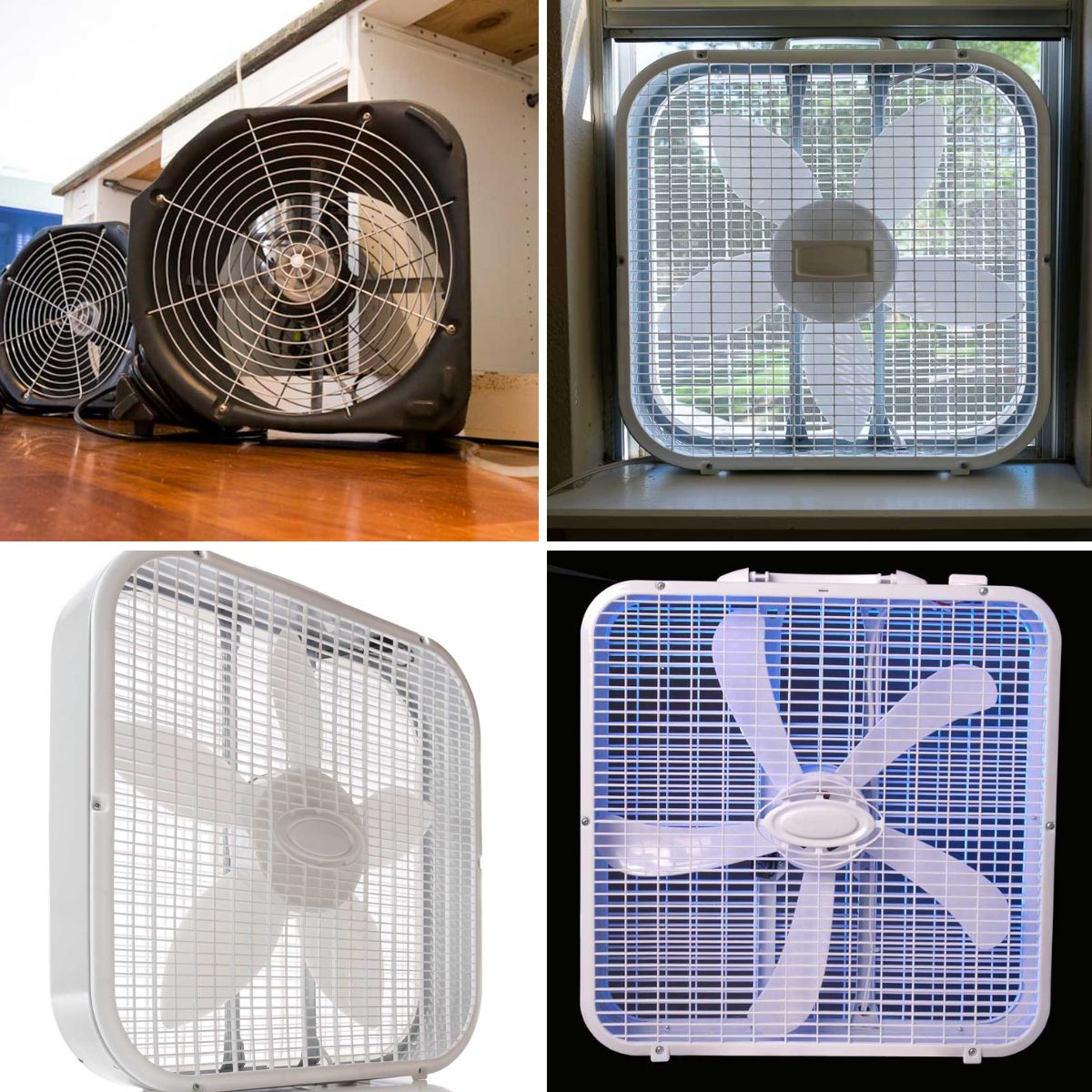 different box style fans