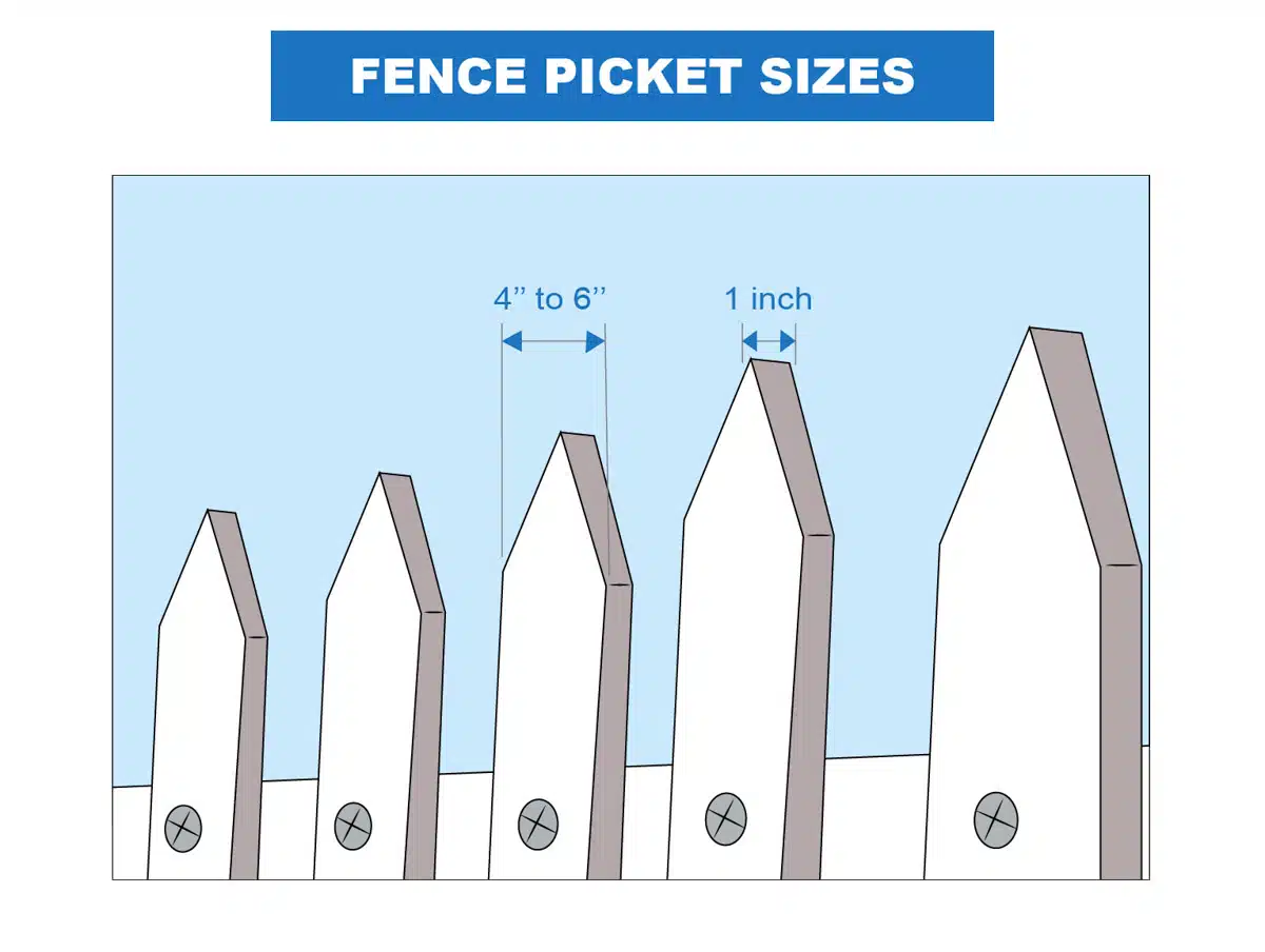 fence picket sizes