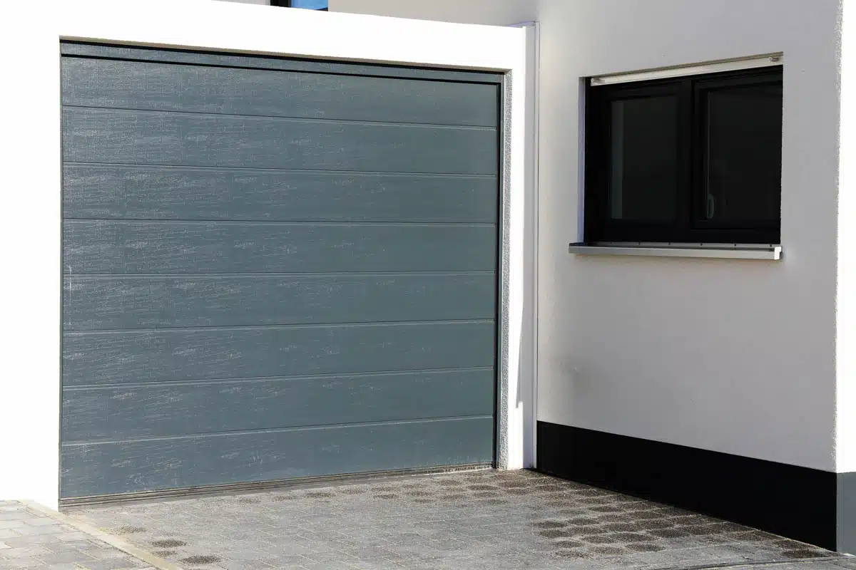inexpensive door installed on garage