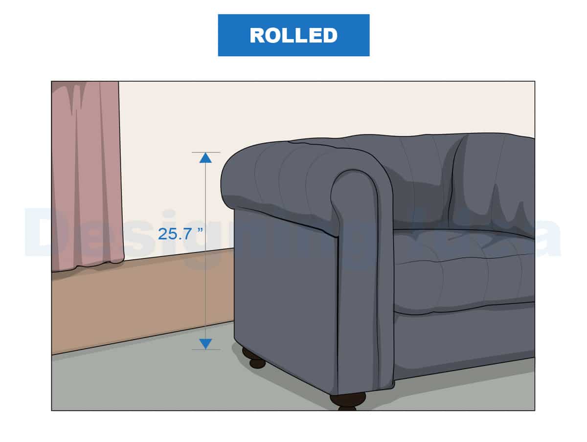 rolled armrest