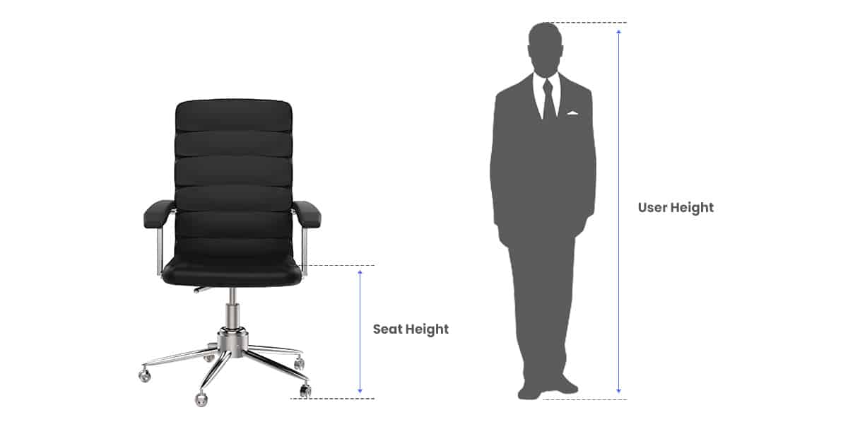 Office chair size according to height