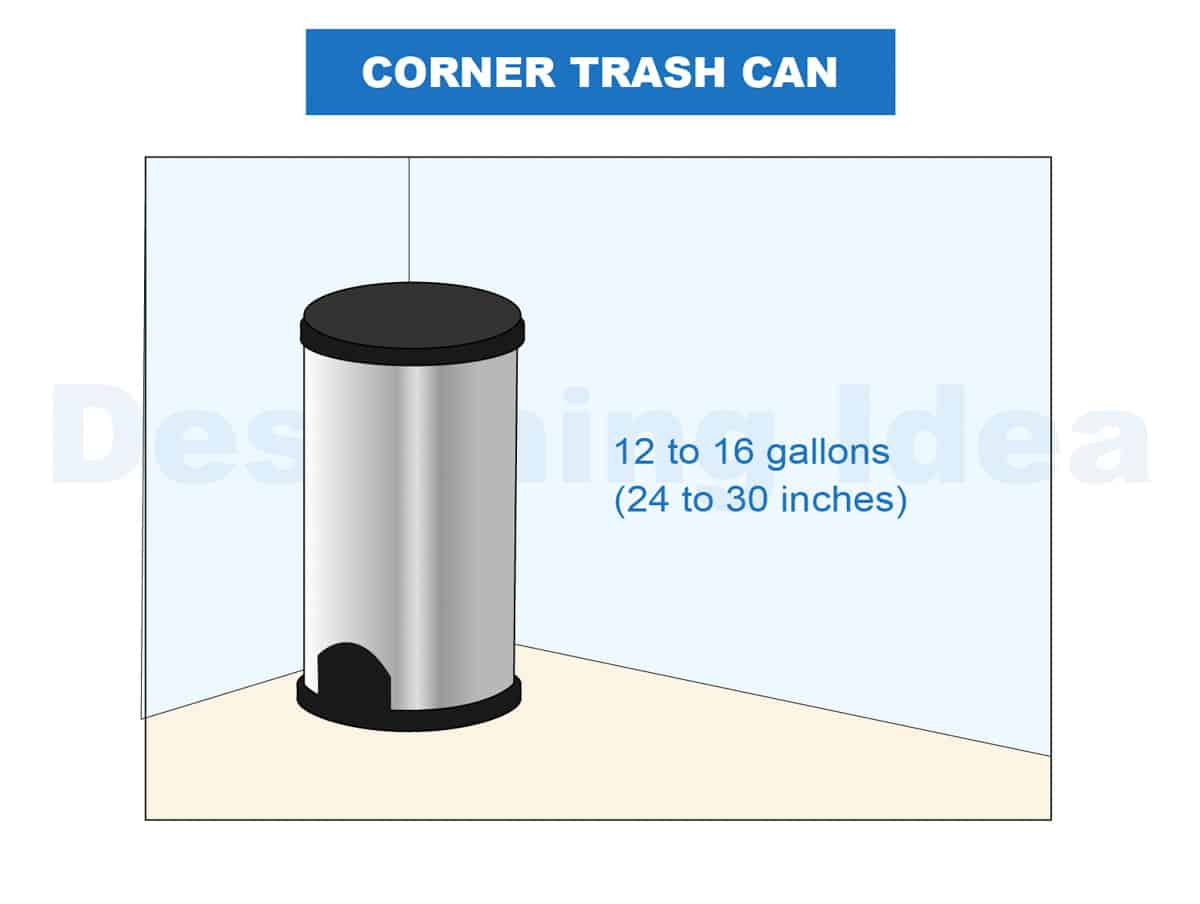 corner trash can