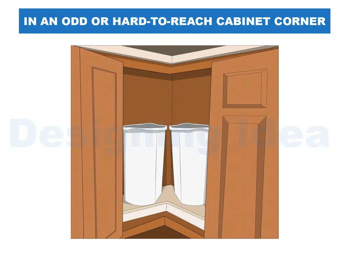 in an odd or hard to reach cabinet corner
