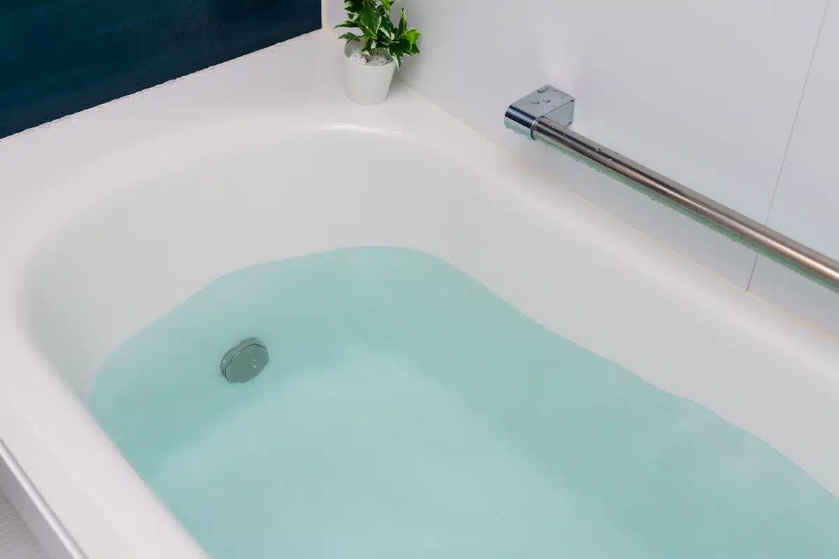 tub filled with water