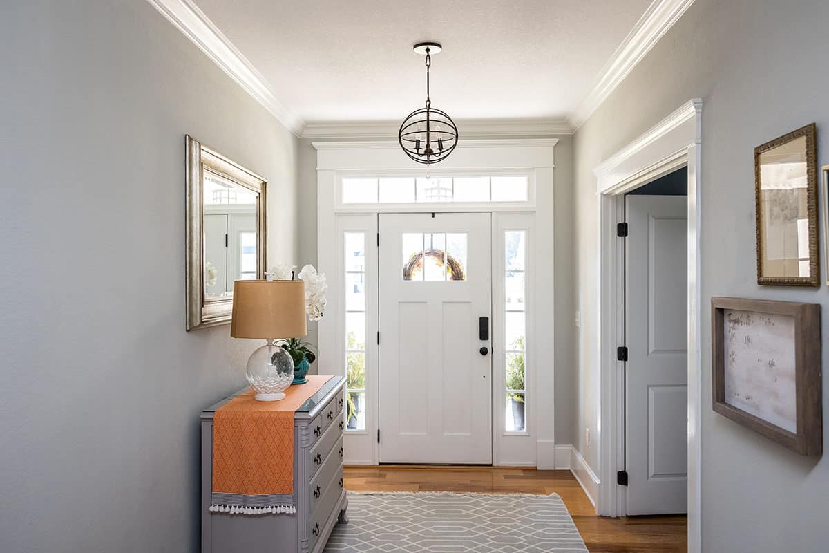 Foyer with entryway table