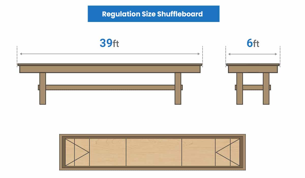 Regulation size shuffleboard