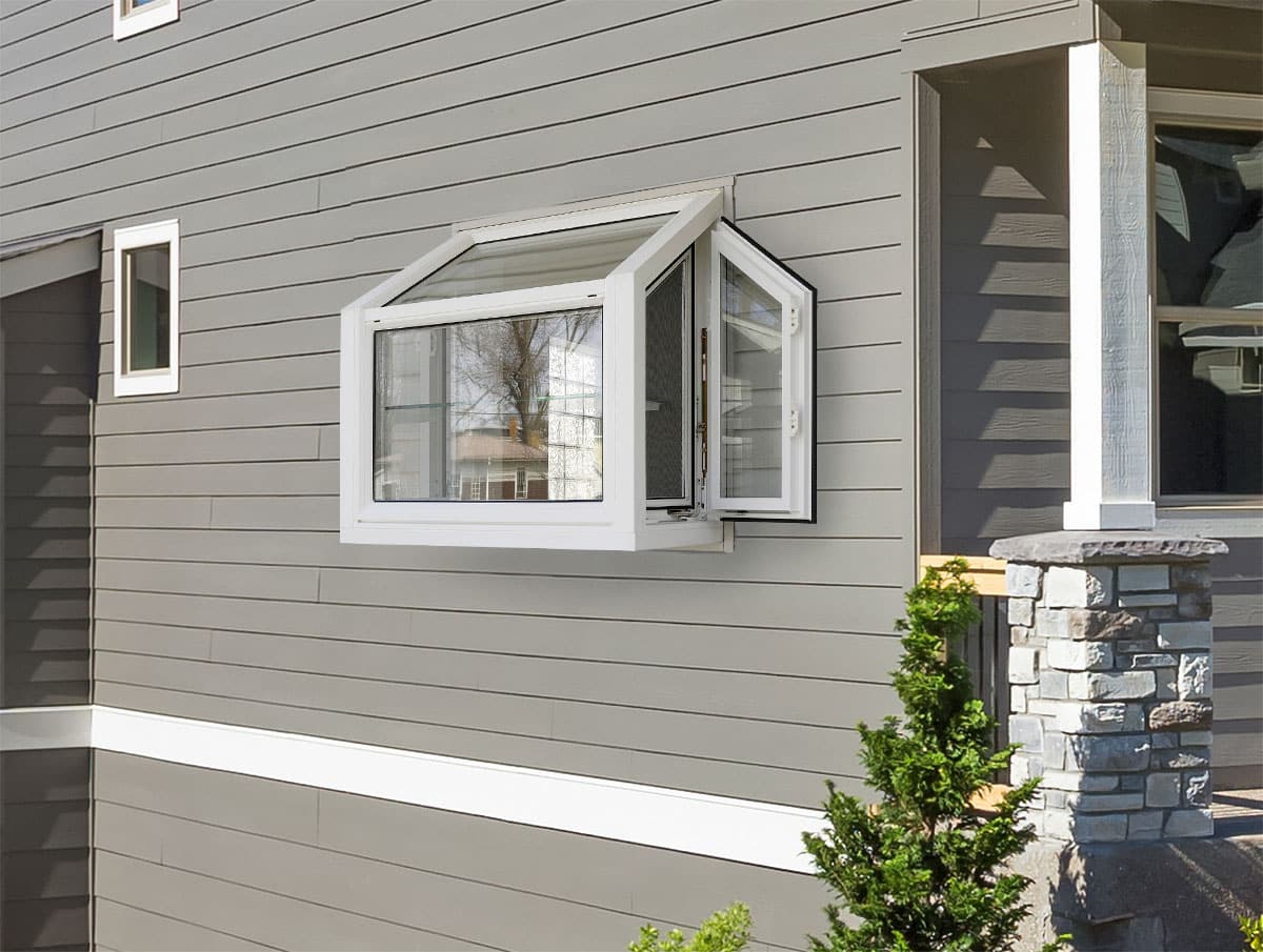 Shiplap siding with garden window