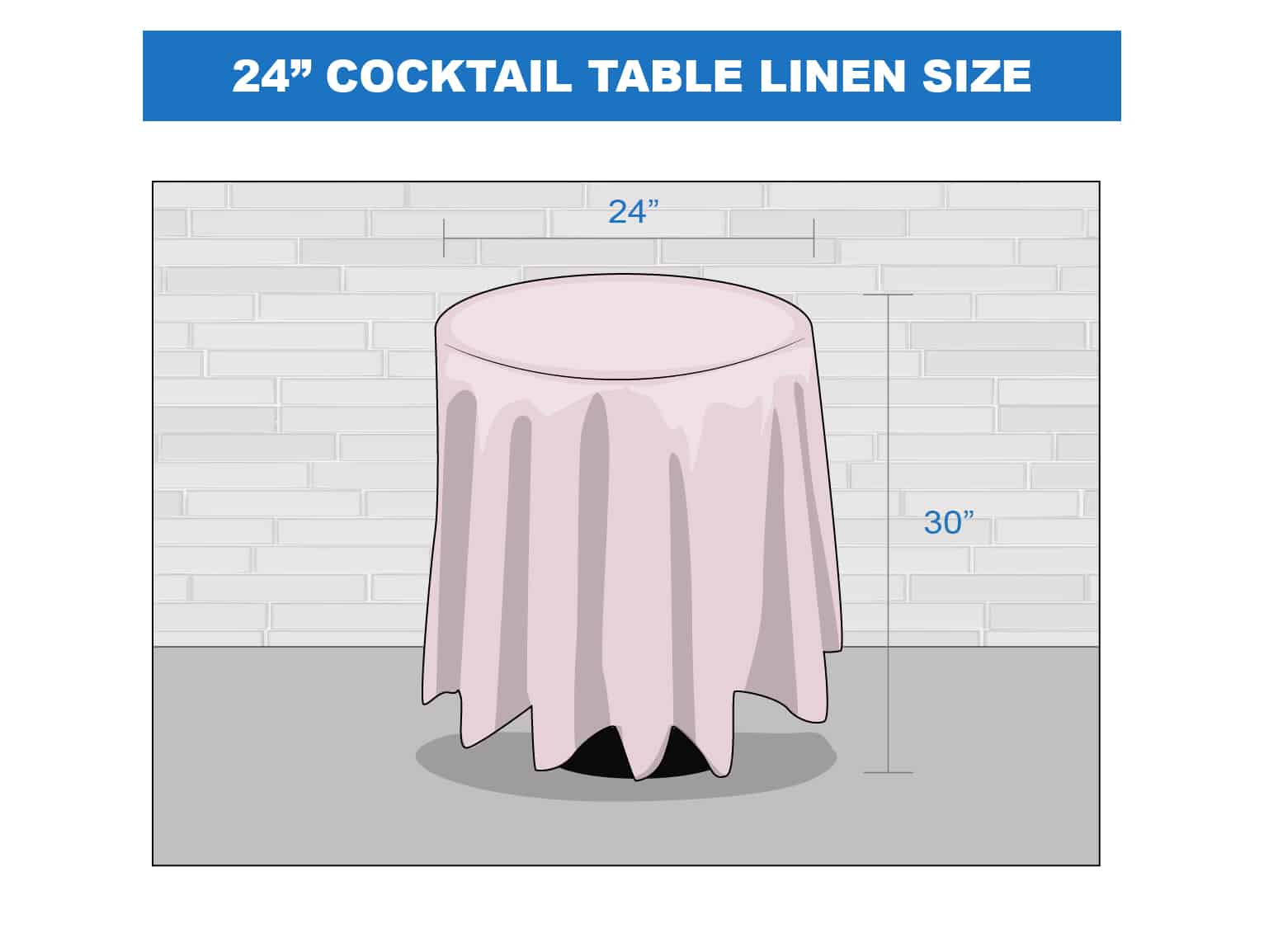 24” cocktail table linen size