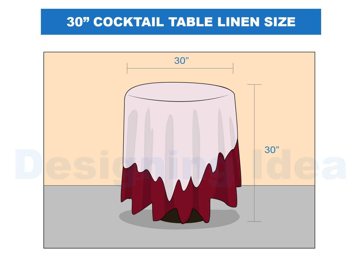 30” cocktail table linen size