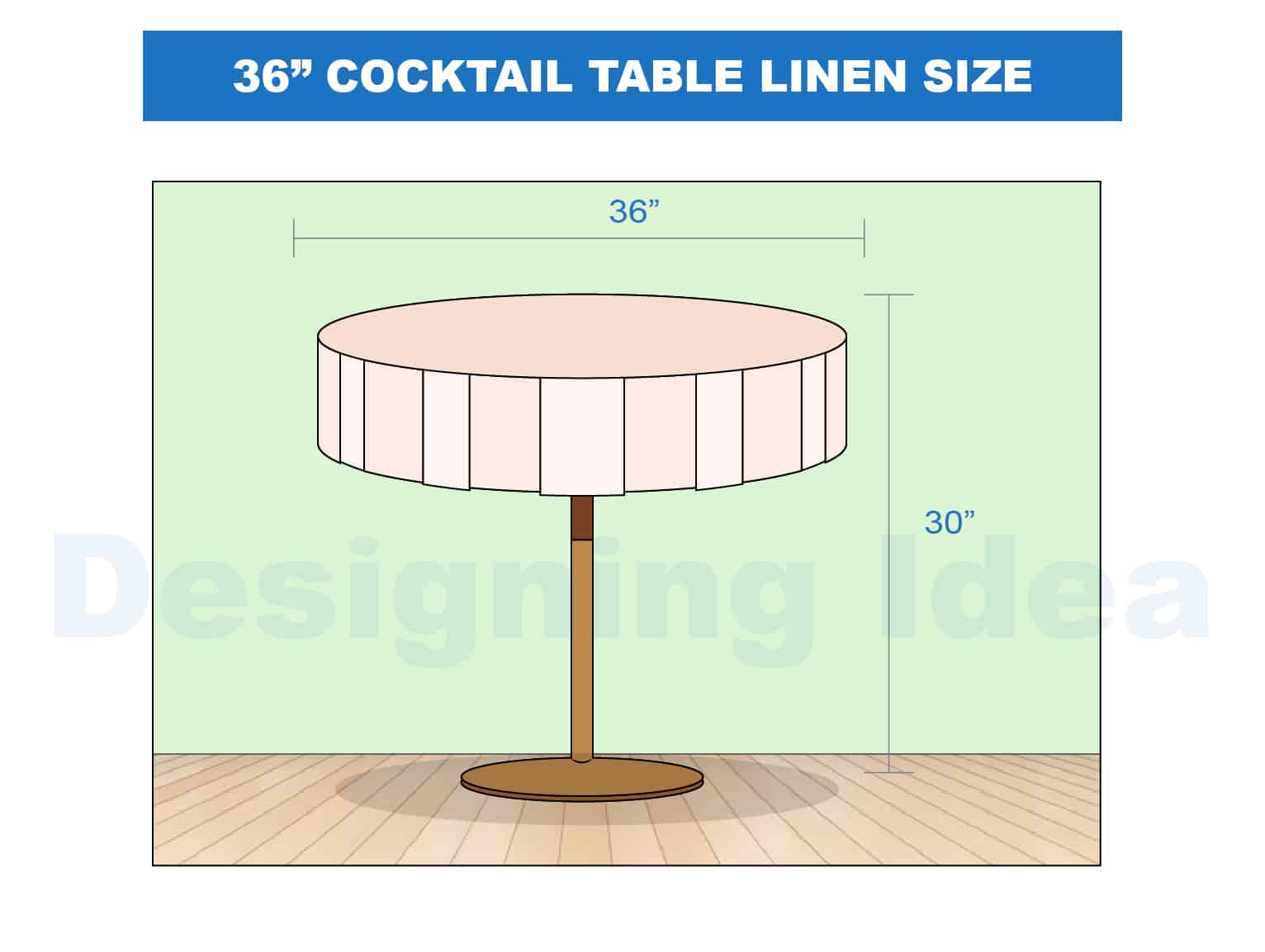 36” cocktail table linen size