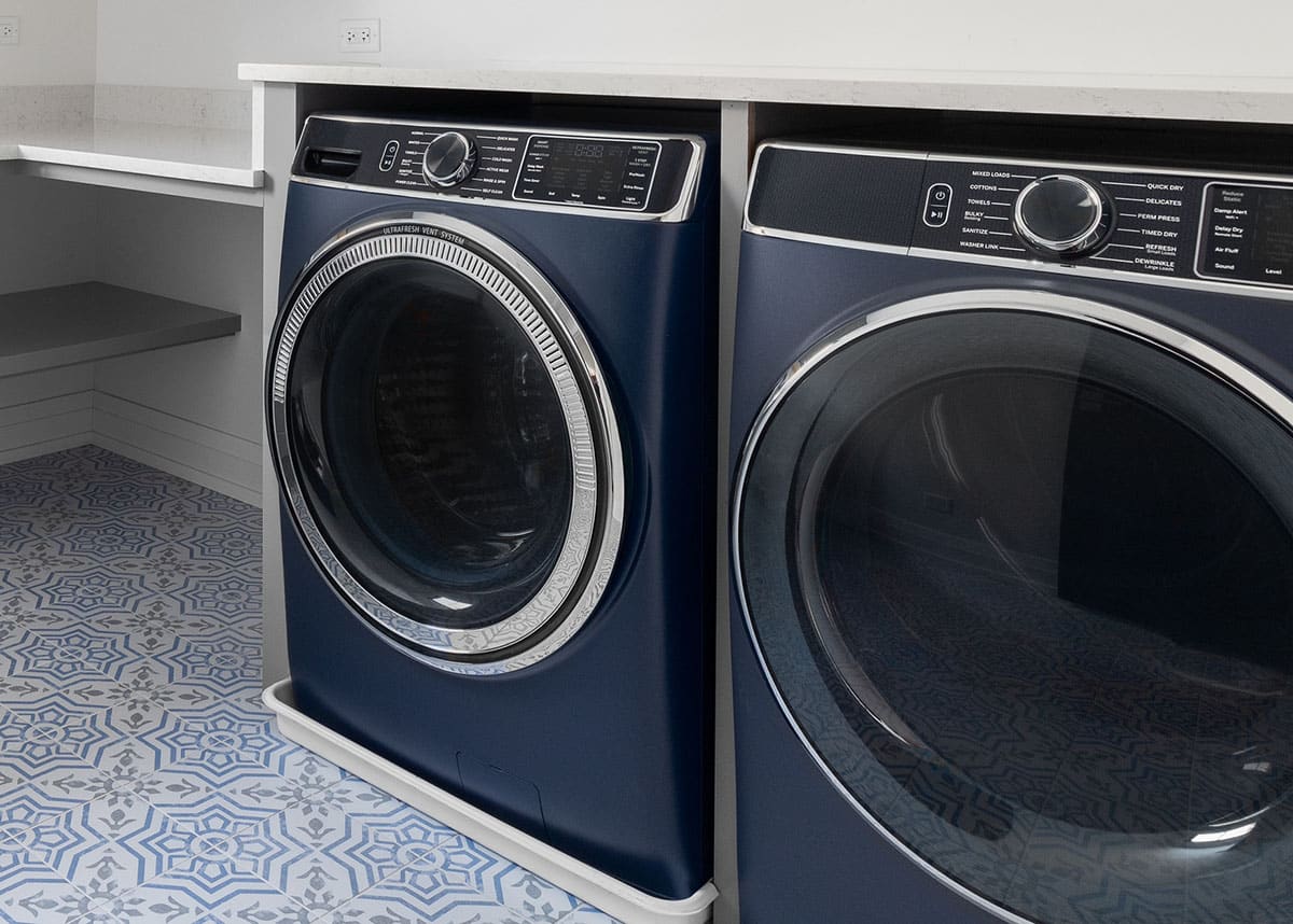Laundry room with built-in washer cabinet
