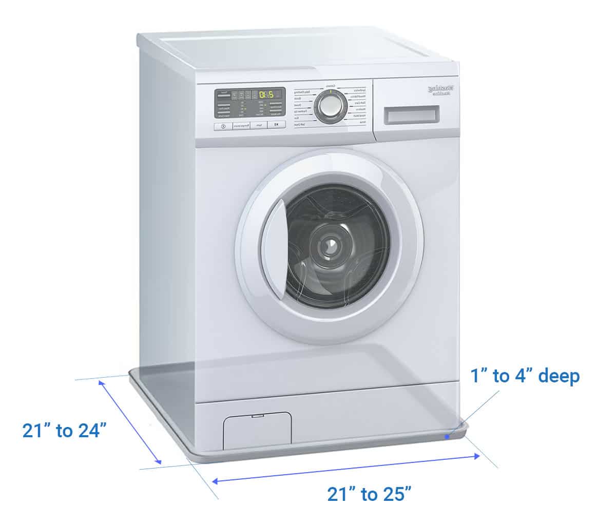 Washing machine pan dimensions 