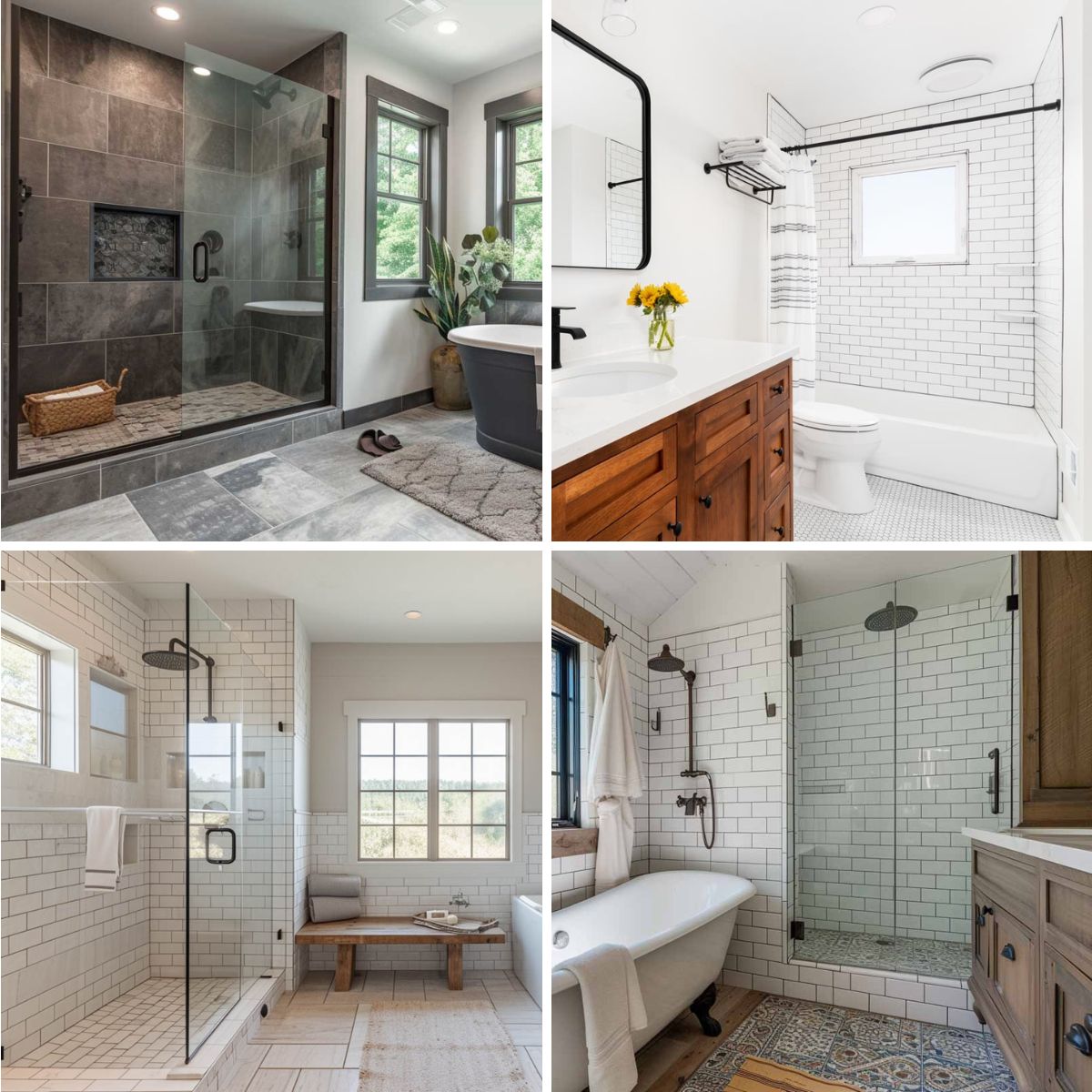 bathroom designs with farmhouse shower styles