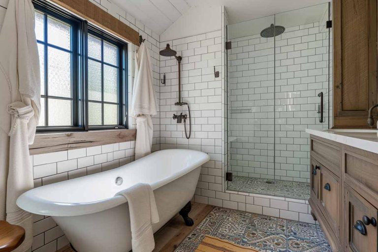 Farmhouse Shower Tile Ideas (Colors & Finishes To Use)