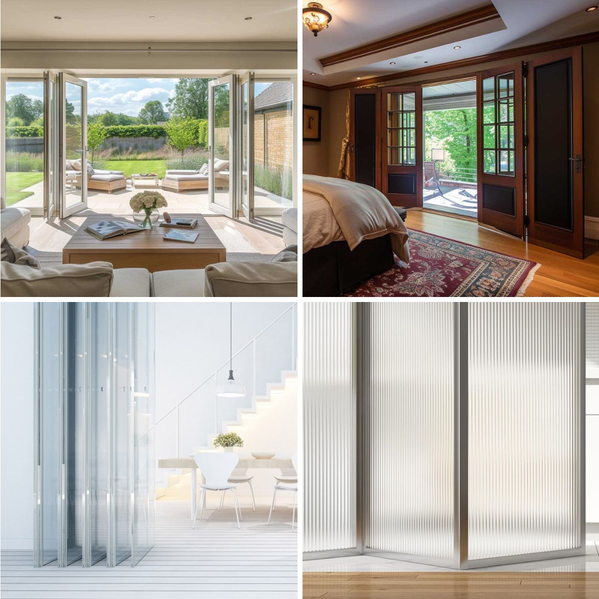 different rooms with bifold type doors