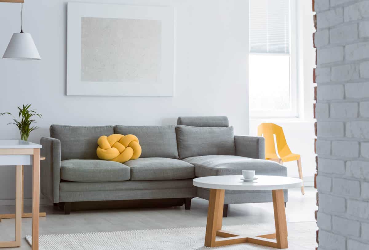 gray sofa in room
