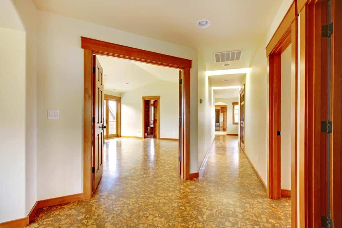 hallway with cork flooring