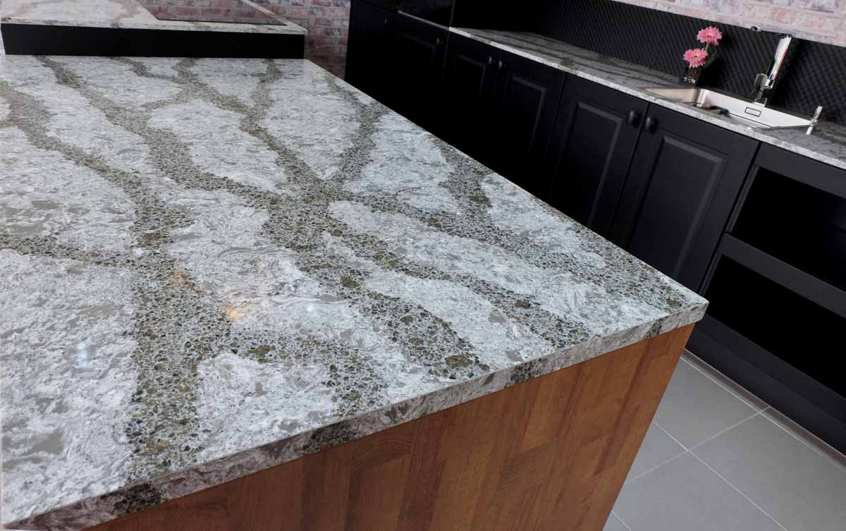 kitchen island with counter similar to concrete