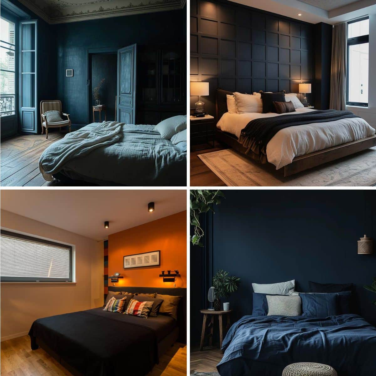 moody bedroom designs with different paint colors